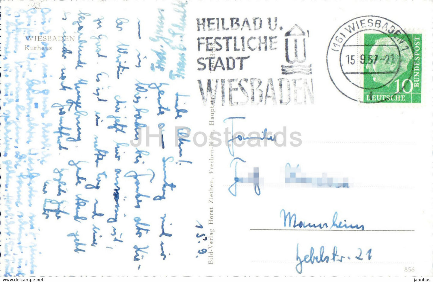 Wiesbaden - Kurhaus - alte Postkarte - 1957 - Deutschland - gebraucht