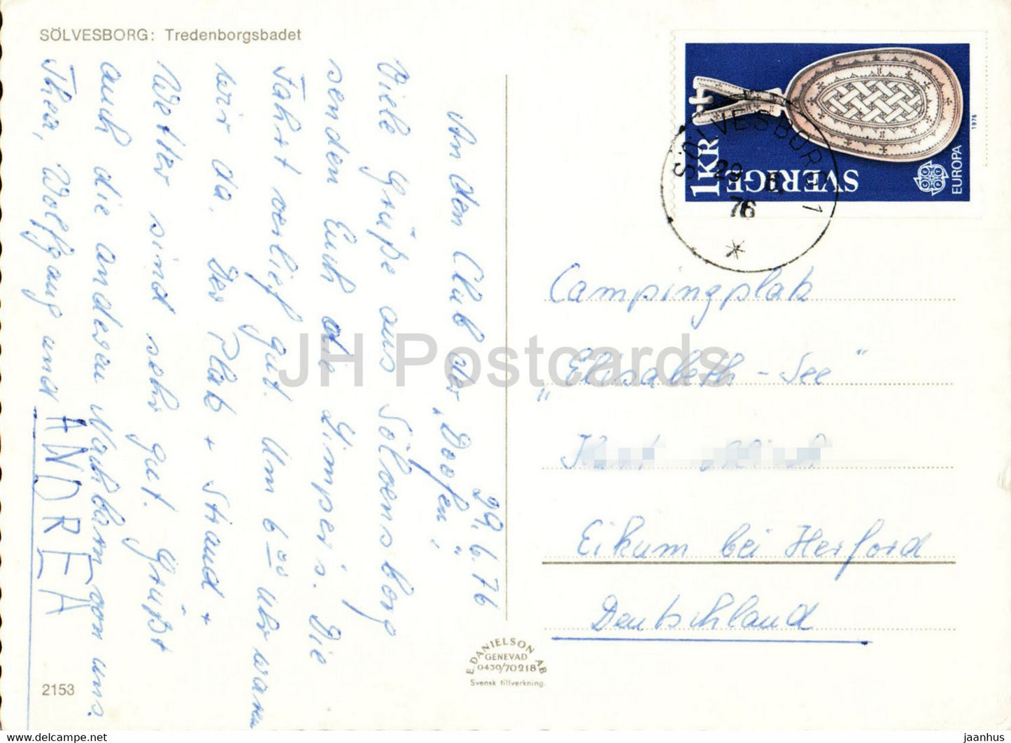 Solversborg - Tredenborgsbadet - beach - 1976 - Sweden - used