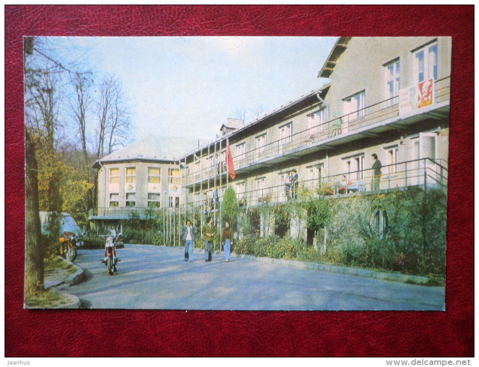International Youth Camp Verhovina near Uzhhorod - motorbike - Carpathians - 1978 - Ukraine USSR - unused - JH Postcards