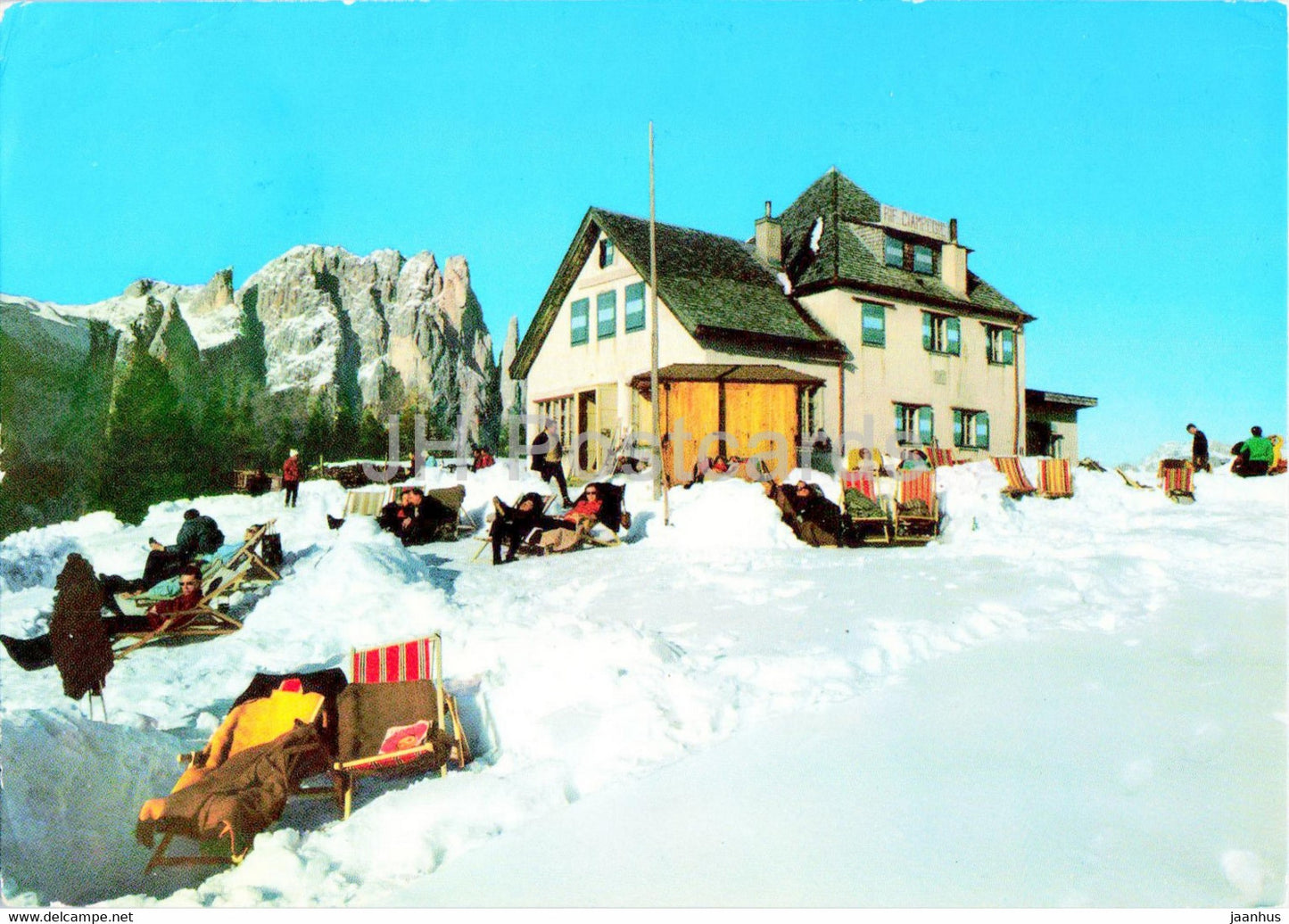 Dolomiti del Catinaccio - Rifugio Ciampedie - Dirupi di Larsec - Italy - used - JH Postcards