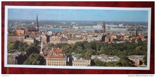 a view of the City from hotel Latvia - Riga - Latvia USSR - unused - JH Postcards