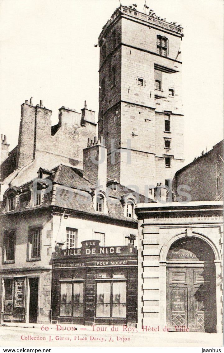 Dijon - Tour du Roy - Hotel de Ville - 60 - old postcard - France - unused - JH Postcards