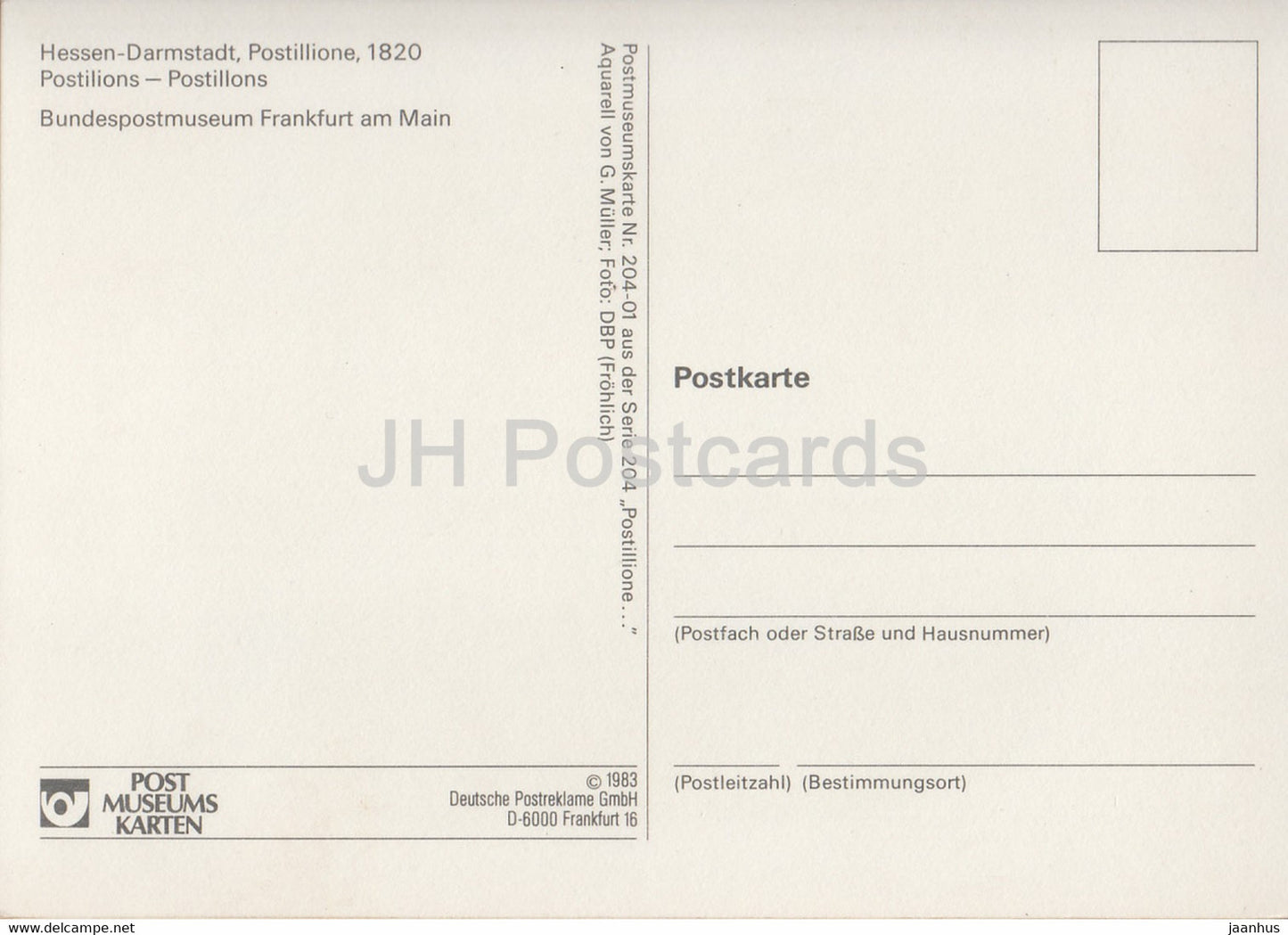 Postillione - Hessen Darmstadt - Postboten - Postdienst - Deutschland - unbenutzt