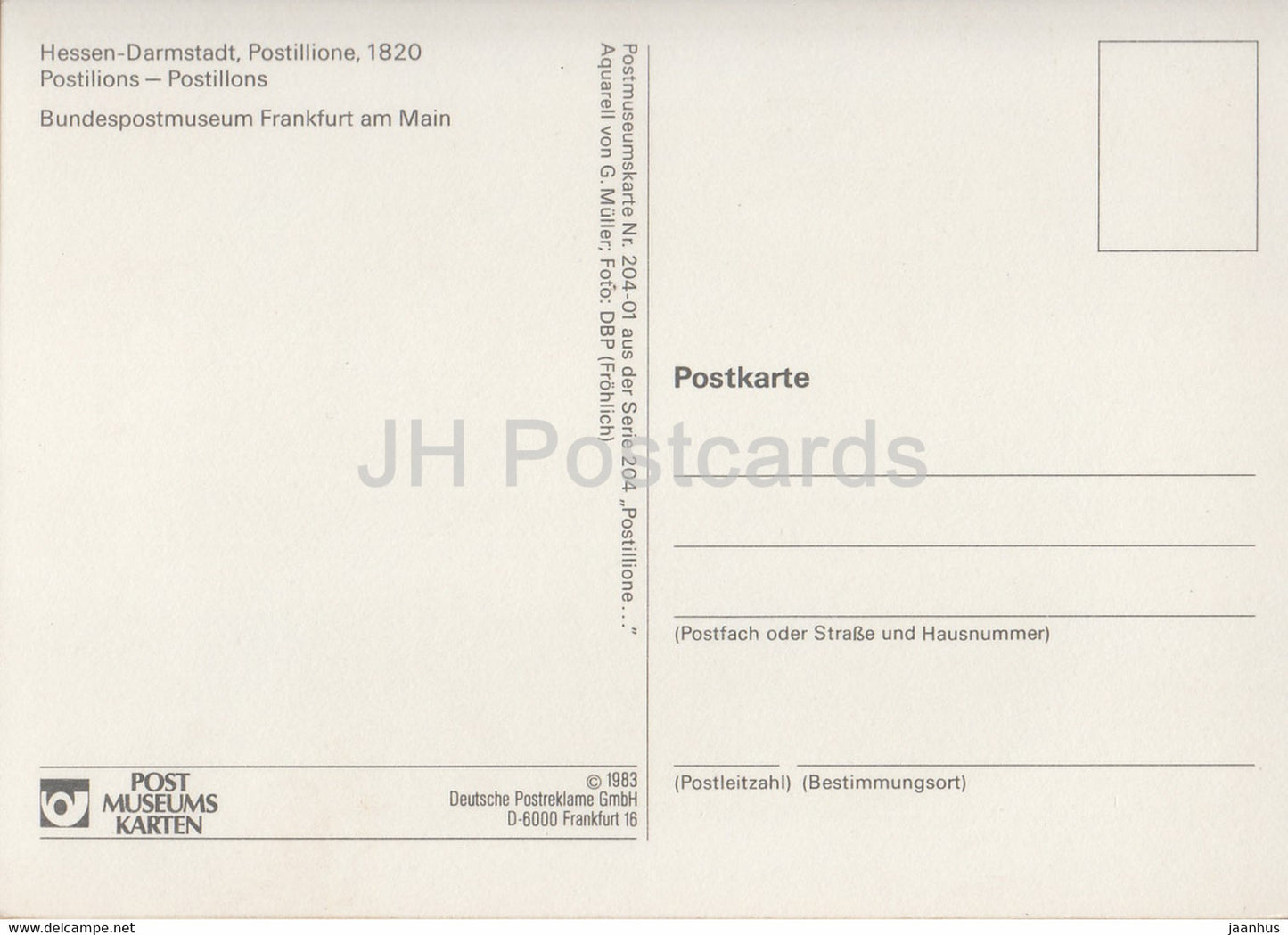 Postillione - Hessen Darmstadt - Postmen - Mail Service - Germany - unused