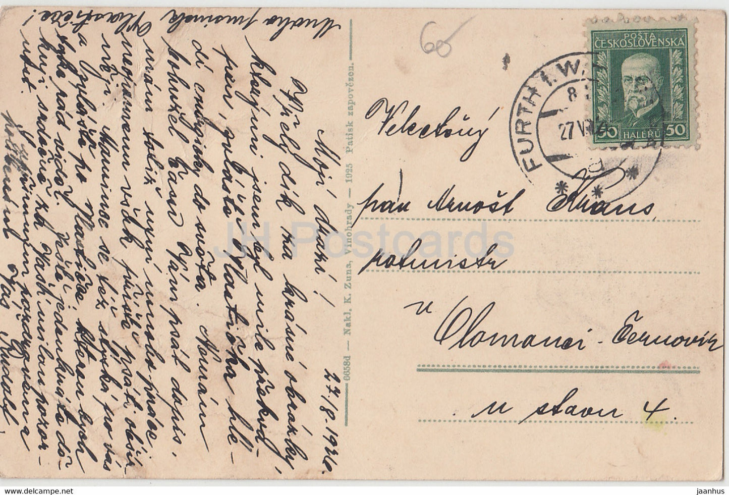 Horovice - carte postale ancienne - 1936 - République tchèque - Tchécoslovaquie - utilisé