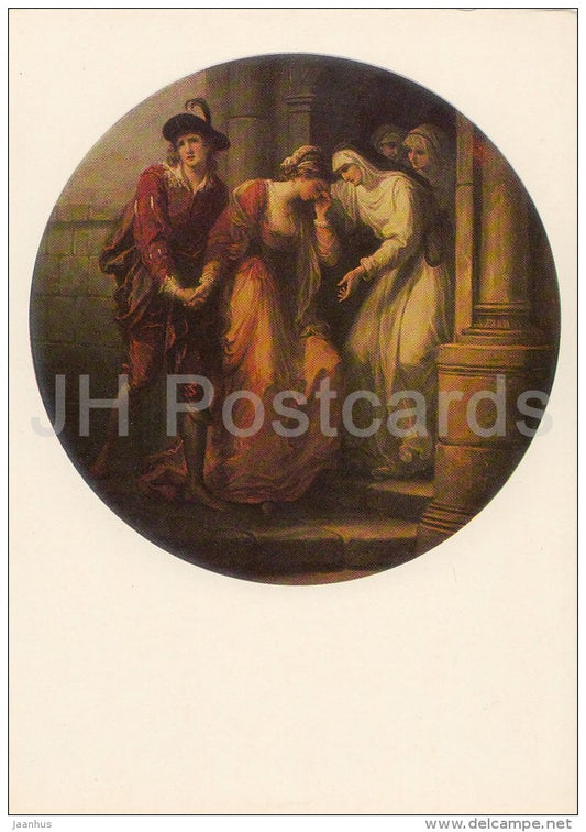 painting by Angelica Kauffmann - The Parting of Heloise and Abelard - German art - Russia USSR - 1982 - unused - JH Postcards