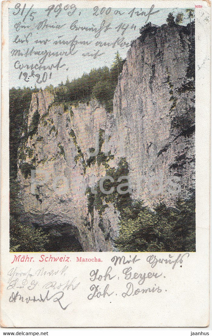 Mahr Schweiz - Mazocha - Macocha - old postcard - 1903 - Czech Republic - used - JH Postcards