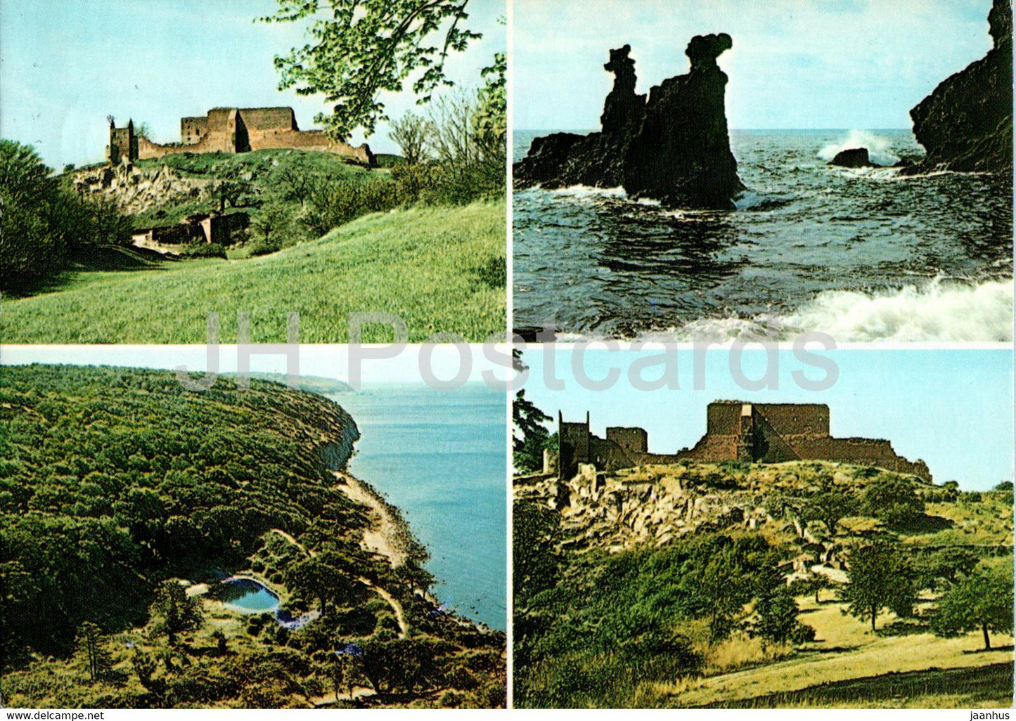Bornholm - Hammershus - Lovehovederne - Slotslyngen - multiview - 1980 - Denmark - used - JH Postcards