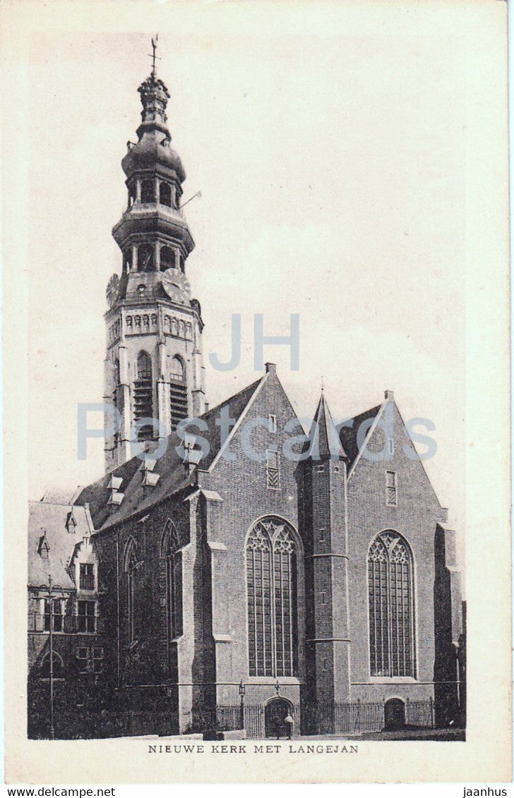 Middelburg - Nieuwe Kerk met Langejan - church - 49 - old postcard - Netherlands - unused - JH Postcards