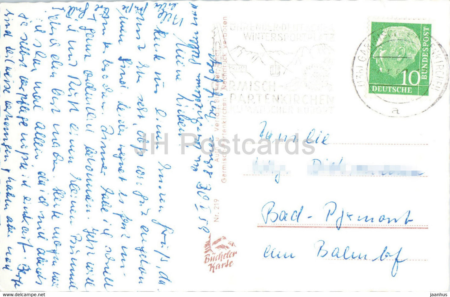 Garmisch Partenkirchen - Fruhlingstrasse - old postcard - 1959 - Germany - used