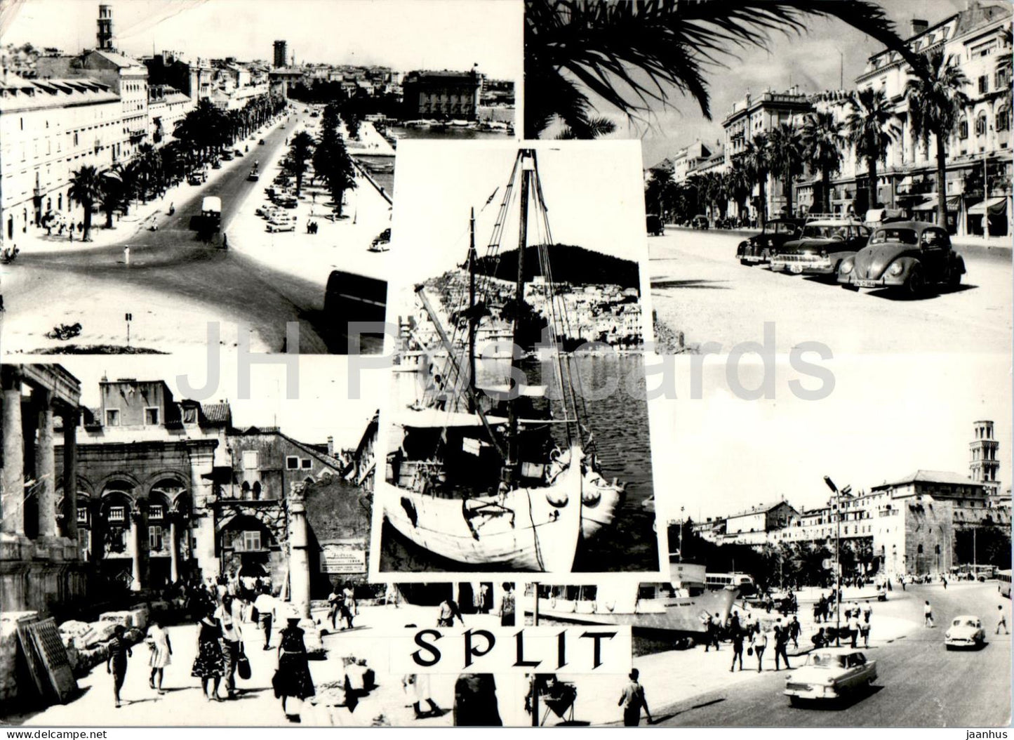 Split - multiview - 802 - car - ship - 1965 - Yugoslavia - Croatia - used - JH Postcards
