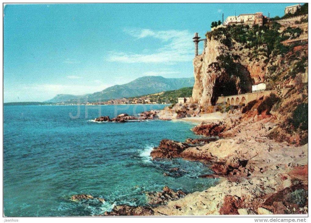 Spiaggia degli Smeraldi ai Bazi Rossi - beach Grimaldi - Riviera dei Fiori - Imperia - Liguria - Italia - Italy - used - JH Postcards