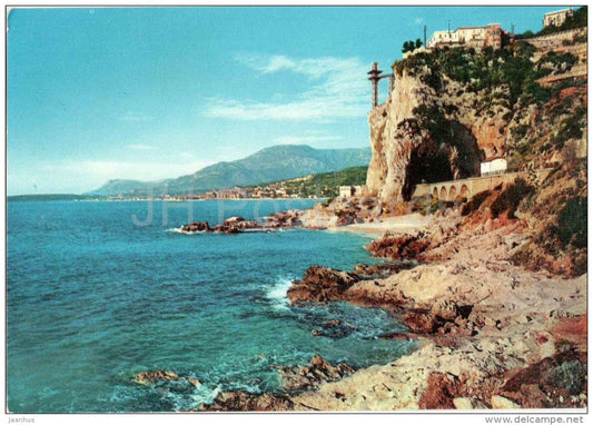 Spiaggia degli Smeraldi ai Bazi Rossi - beach Grimaldi - Riviera dei Fiori - Imperia - Liguria - Italia - Italy - used - JH Postcards