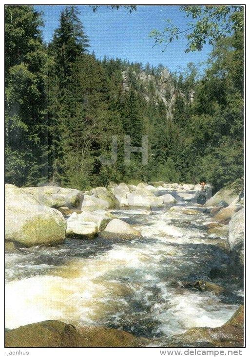 Vydra river - 1 - Bohemian Forest - Sumava - mountain river - Czech Republic - unused - JH Postcards