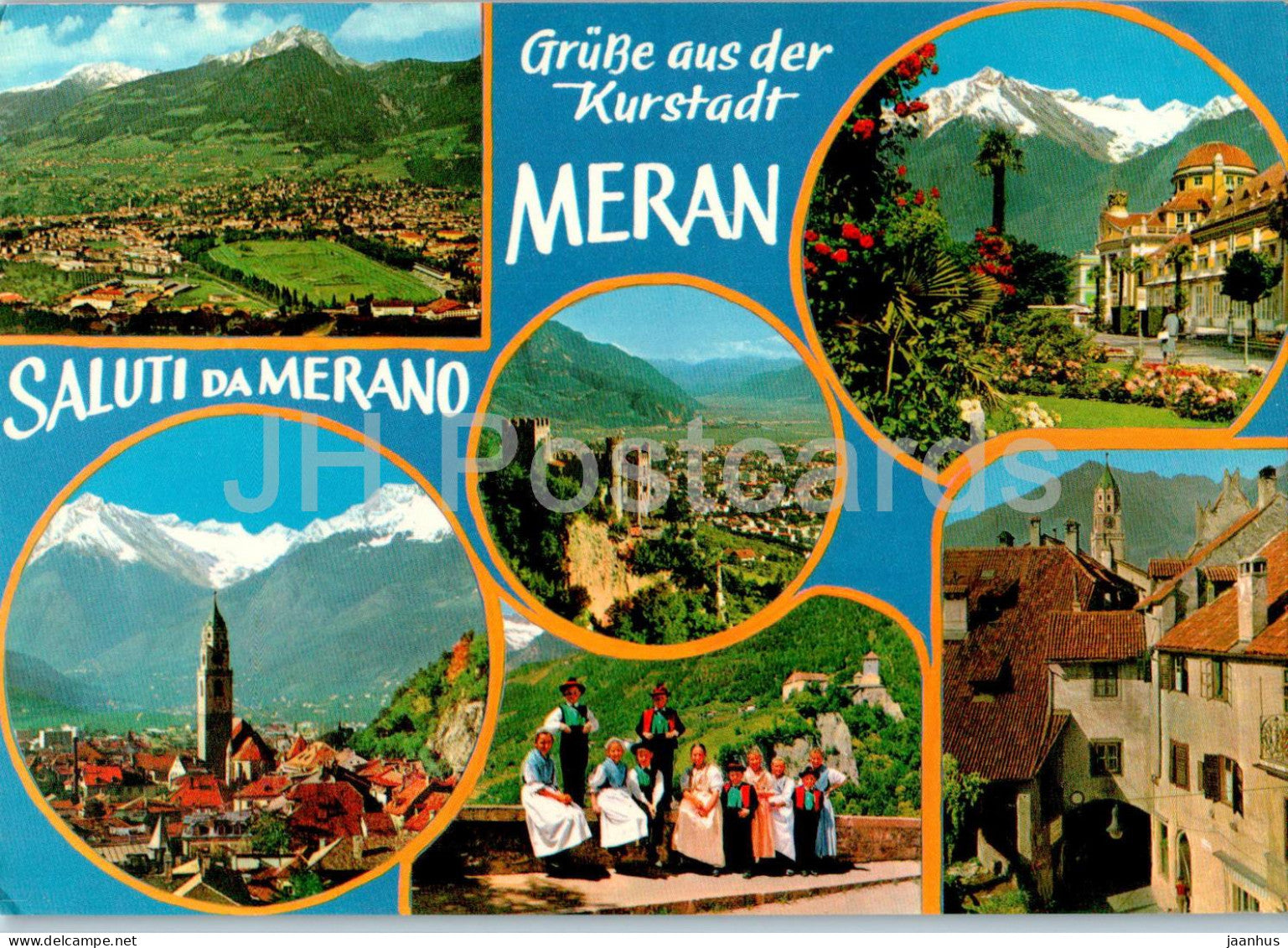 Saluti da Merano - Grusse aus der Kurstadt Meran - multiview - 39012 - 1984 - Italy - used - JH Postcards