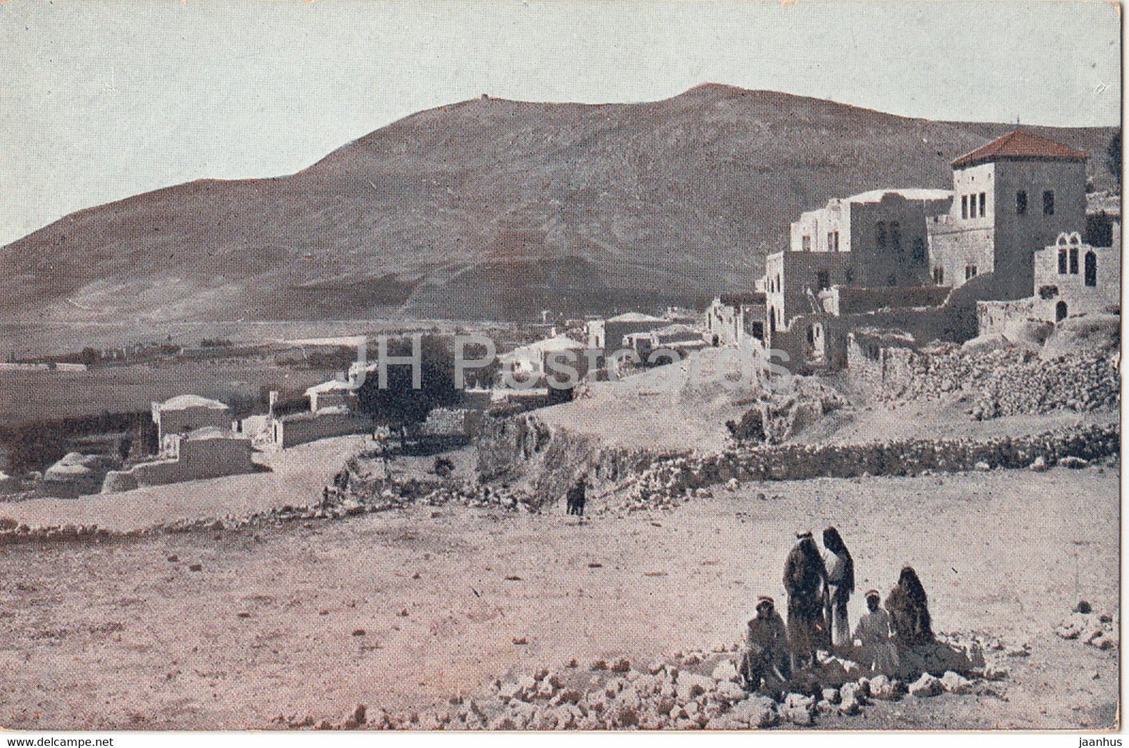 Village of Sychar & Mt Gerizim - old postcard - Israel - unused - JH Postcards