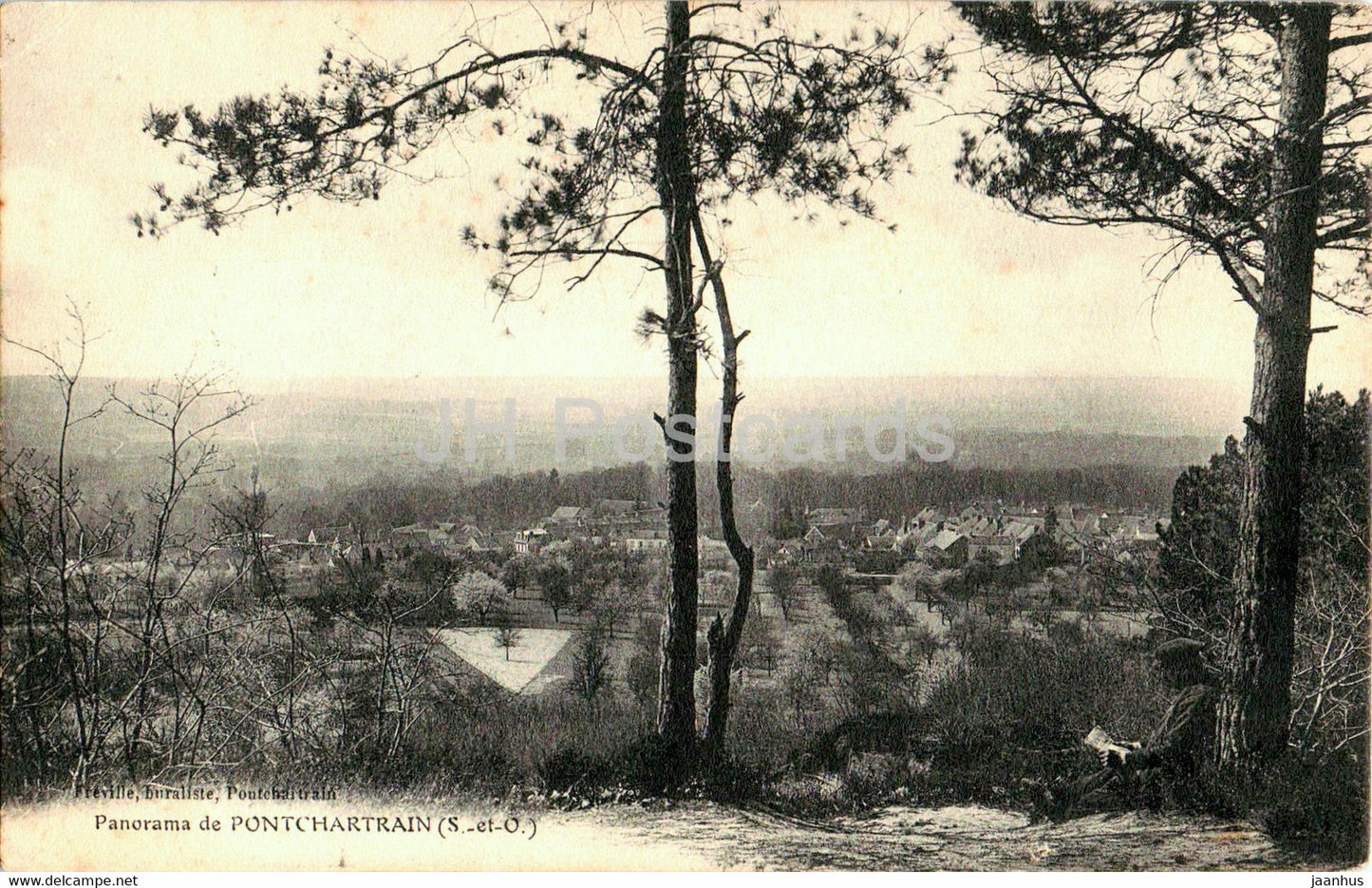Panorama de Pontchartrain - old postcard - 1911 - France - used - JH Postcards