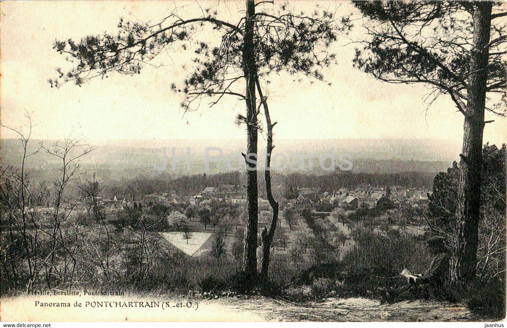 Panorama de Pontchartrain - old postcard - 1911 - France - used - JH Postcards