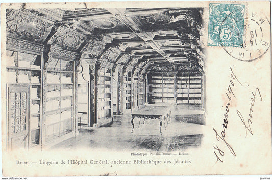 Reims - Lingerie de l'Hopital General - ancienne Bibliotheque des Jesuites - old postcard - 1904 - France - used - JH Postcards