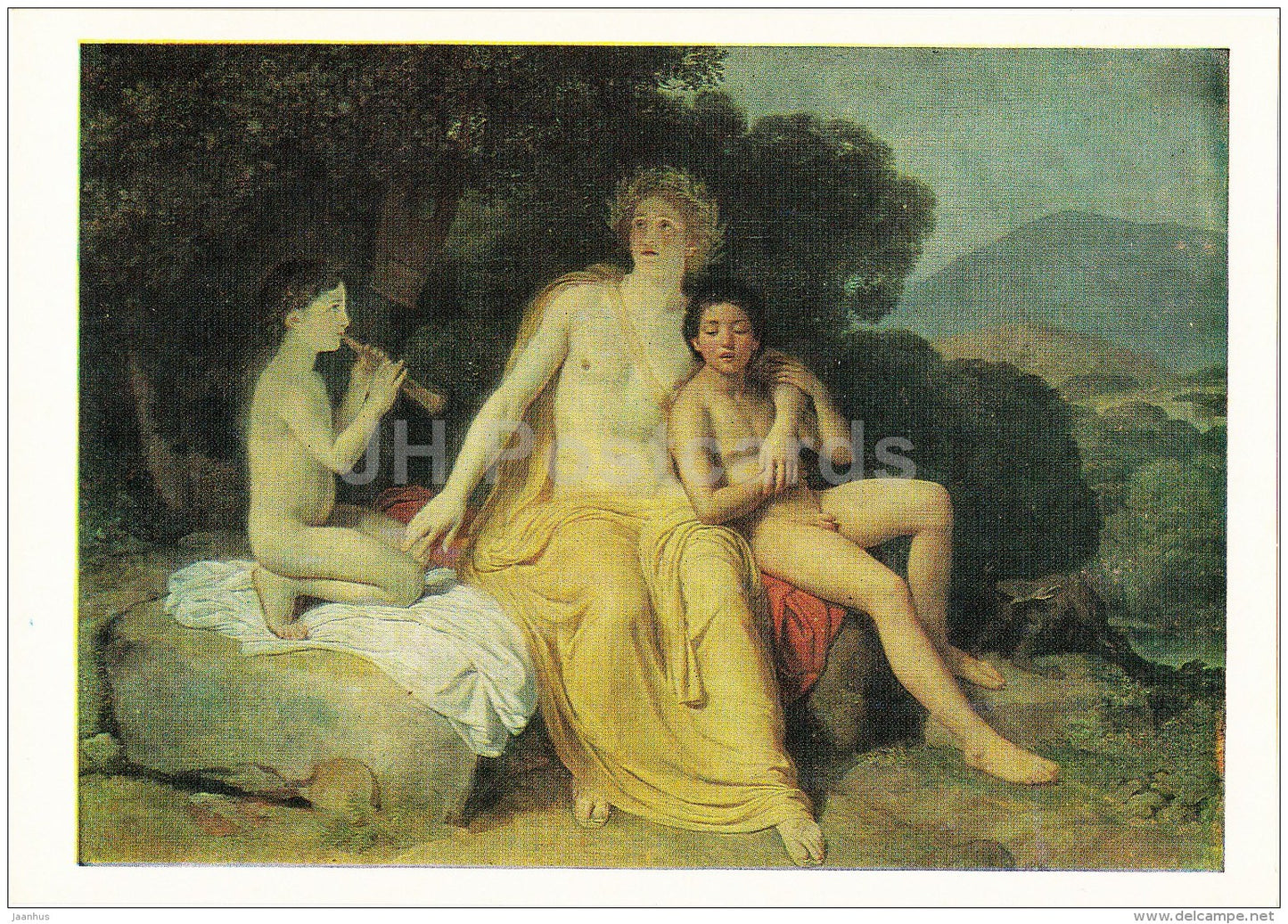 painting by A. Ivanov - Apollo Hyacinth and Cypress making Music , 1831-34 - Russian art - 1978 - Russia USSR - unused - JH Postcards