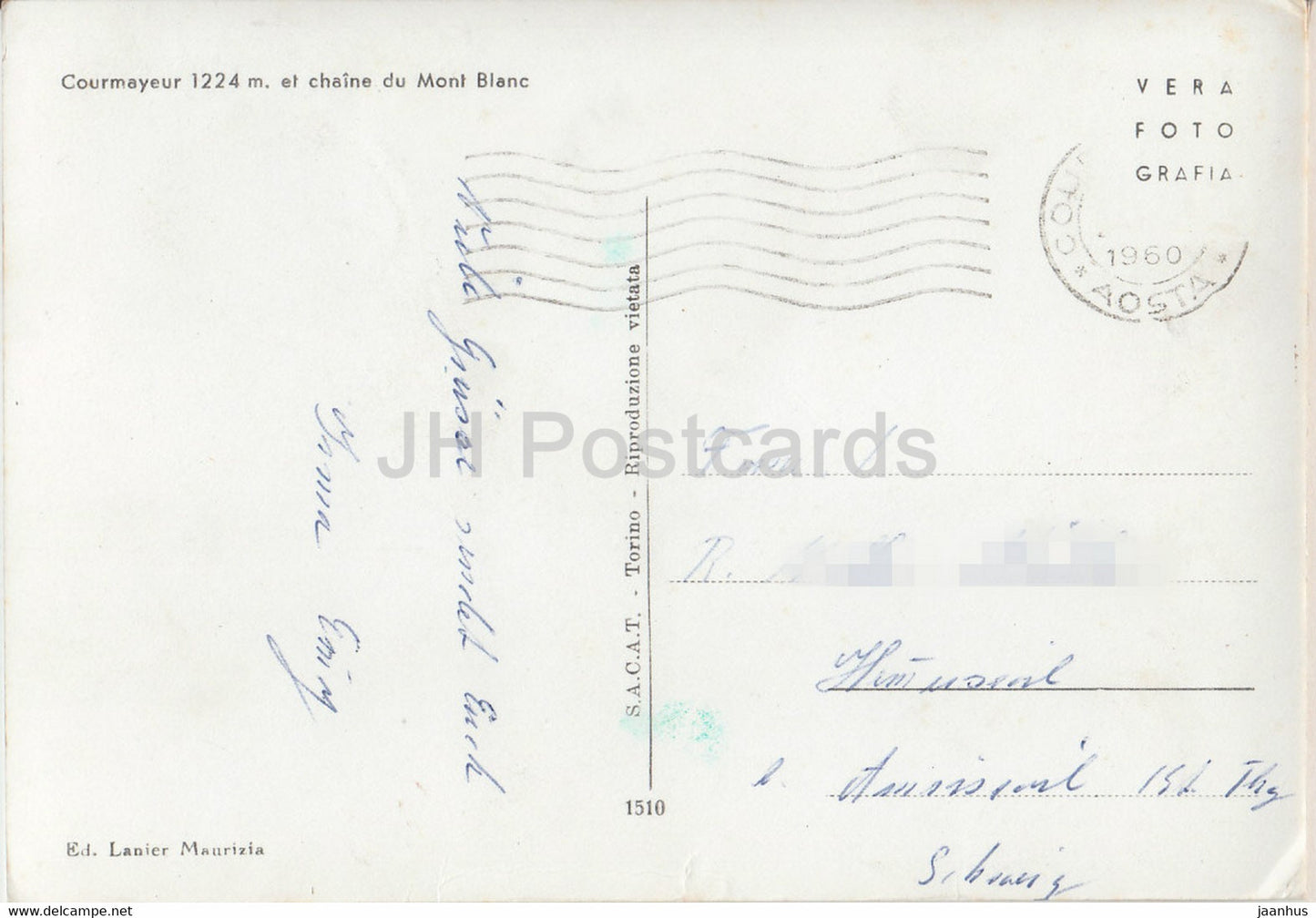 Courmayeur 1224 m - Catena del M Bianco - 1960 - Italy - Italia - used