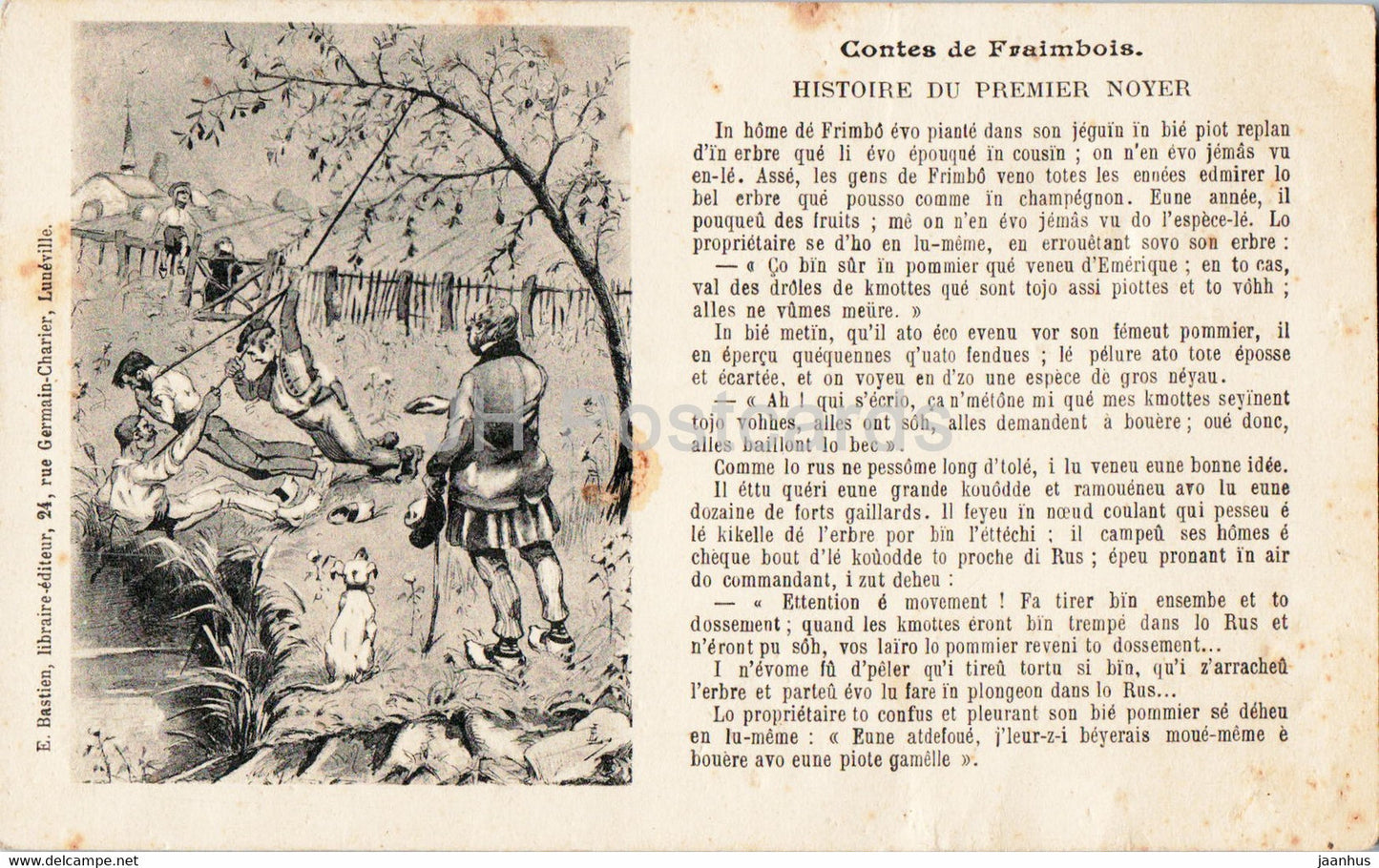 Contes de Fraimbois - Histoire du Premier Noyer - illustration - old postcard - France - unused - JH Postcards