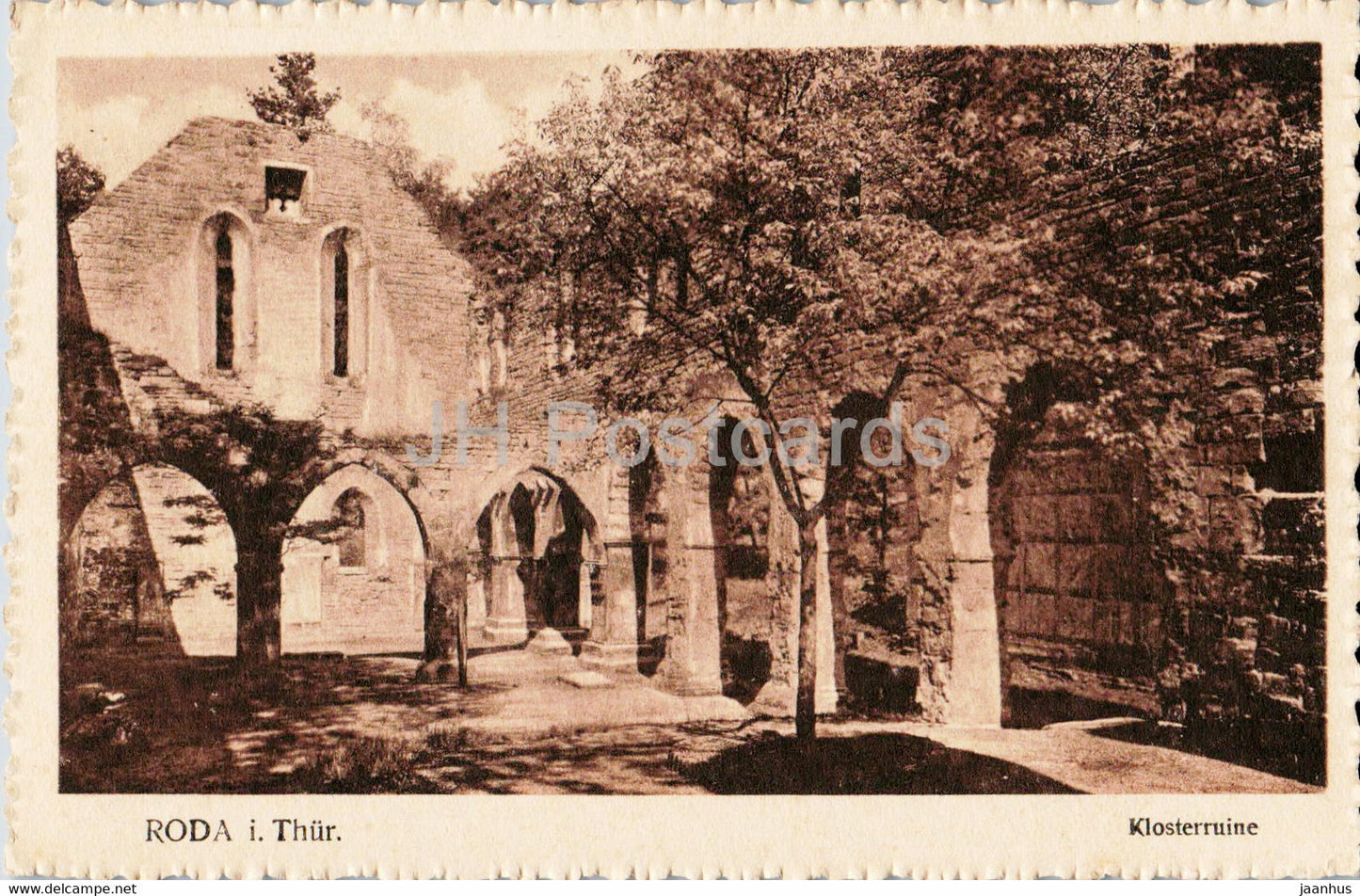 Roda i Thur - Klosterruine - monastery ruins - old postcard - 1930 - Germany - used - JH Postcards