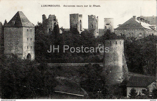 Luxembourg - Anciennes tours sur le Rham - 11277 - old postcard - Luxembourg - unused - JH Postcards