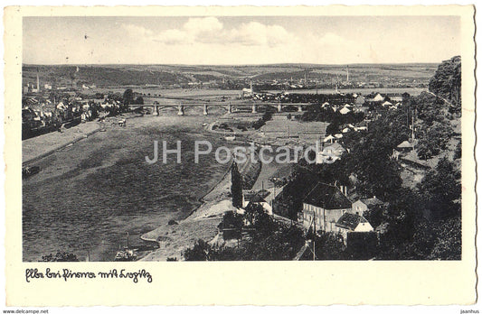 Elbe bei Pirna mit Lositz - old postcard - 1955 - Germany DDR - used - JH Postcards
