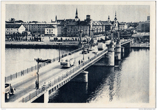 Bridge over Pärnu river - bus - Pärnu - 1967 - Estonia USSR - unused - JH Postcards
