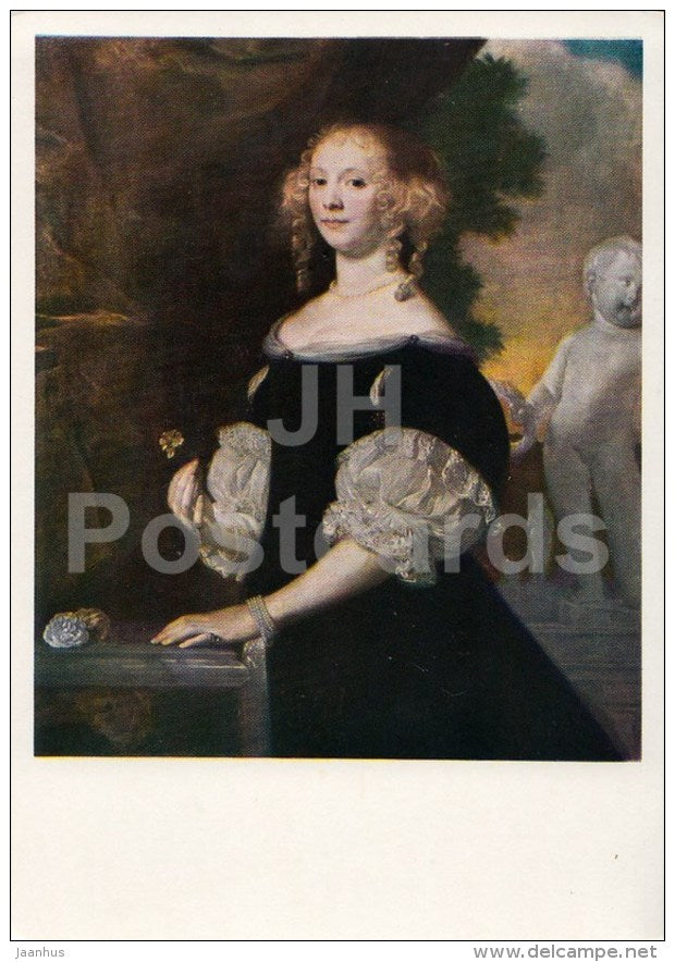 painting by Abraham van den Tempel - Portrait of the Widow of Admiral - Dutch art - 1970 - Russia USSR - unused - JH Postcards