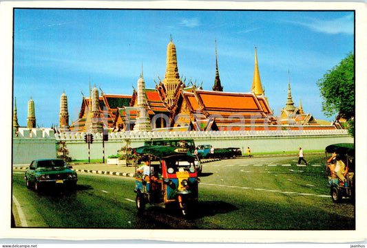 Bangkok - The Emerald Buddha Temple - car - tuktuk - 1985 - Thailand - used - JH Postcards