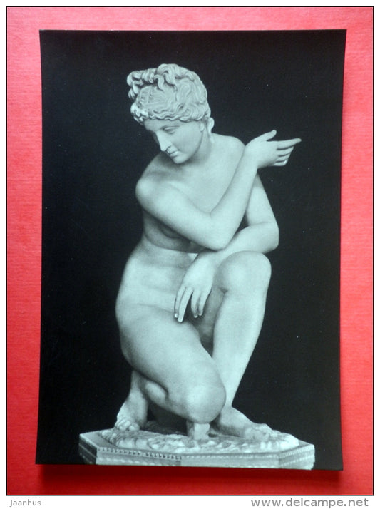 Crouching Venus after the bath - sculpture - Antique Roman Sculptures - DDR Germany - unused - JH Postcards