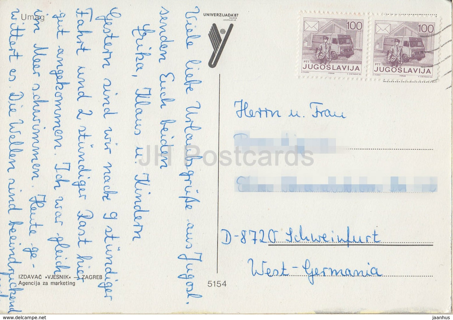 Umag - Stella Maris - beach - tent - multiview - Croatia - Yugoslavia - used