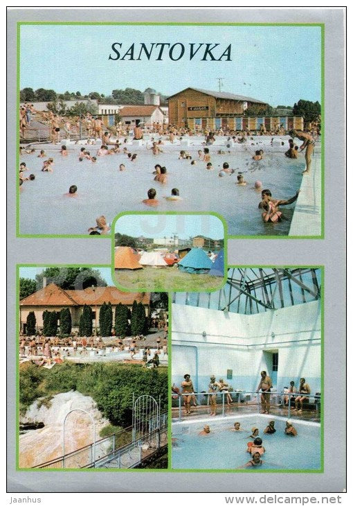 Santovka - swimming pool - spa - Czechoslovakia - Slovakia - used 1983 - JH Postcards