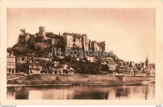 Chinon - Ruines du Chateau - Ruins of the Castle - 12 - old postcard - France - unused - JH Postcards
