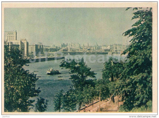 view from Neskuchnyi garden - Moscow river - Moscow - 1957 - Russia USSR - unused - JH Postcards