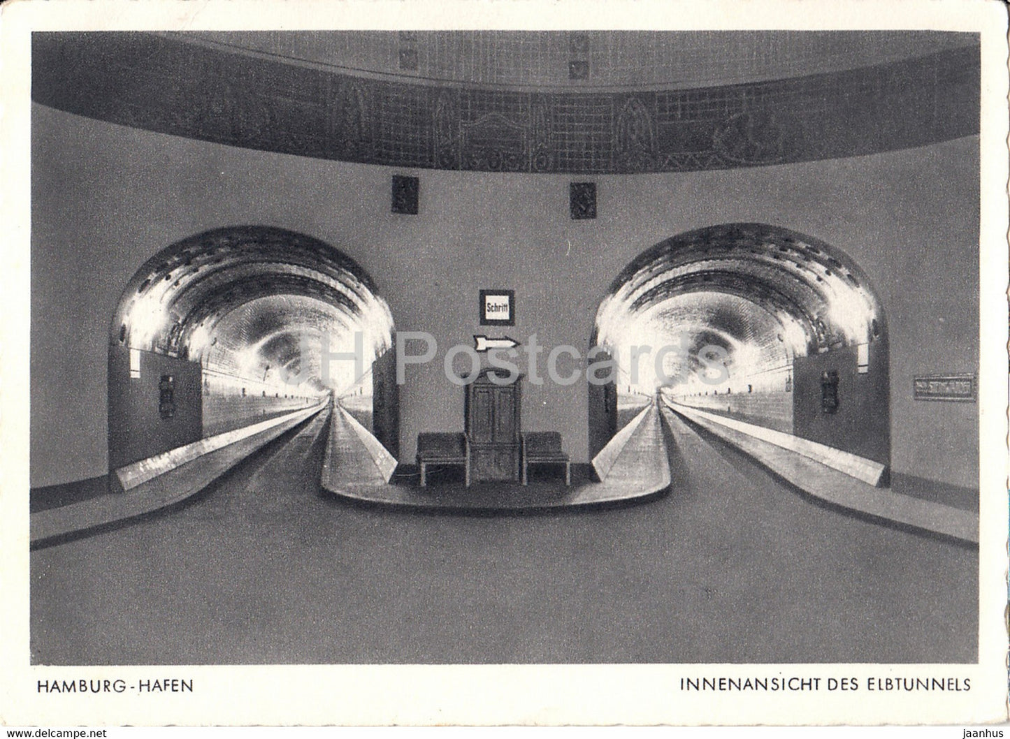 Hamburg - Hafen - Innenansicht des Elbtunnels - old postcard - Germany - unused - JH Postcards