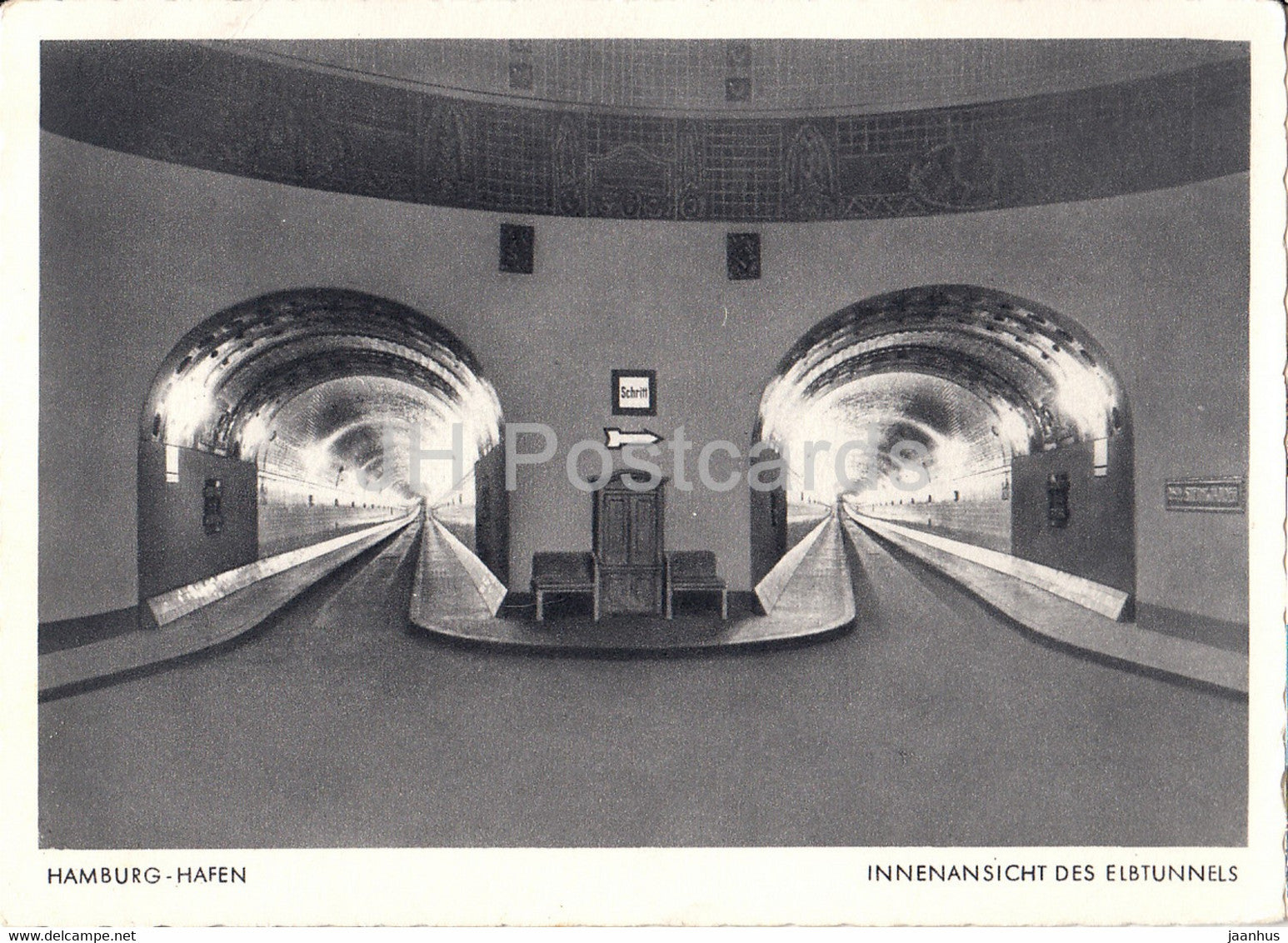 Hamburg - Hafen - Innenansicht des Elbtunnels - old postcard - Germany - unused - JH Postcards