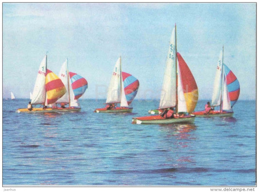 International 420 class - 1 - dinghy - sailing boat - racing - sport - 1978 - Estonia USSR - unused - JH Postcards