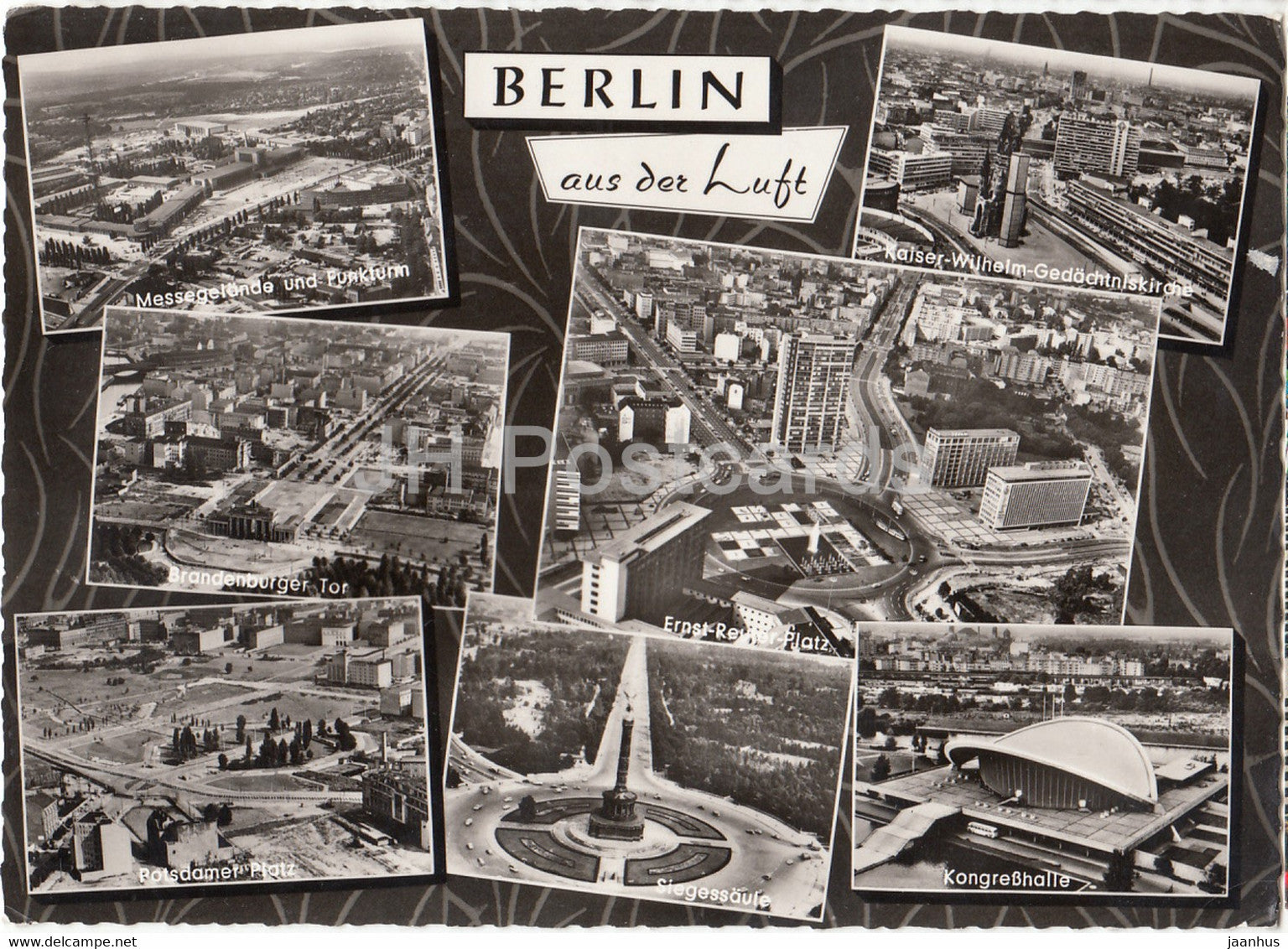 Berlin aus der Luft - Messegelande und Funkturm - Branderburger Tor - Potsdamer Platz - 1967 - Germany - used - JH Postcards