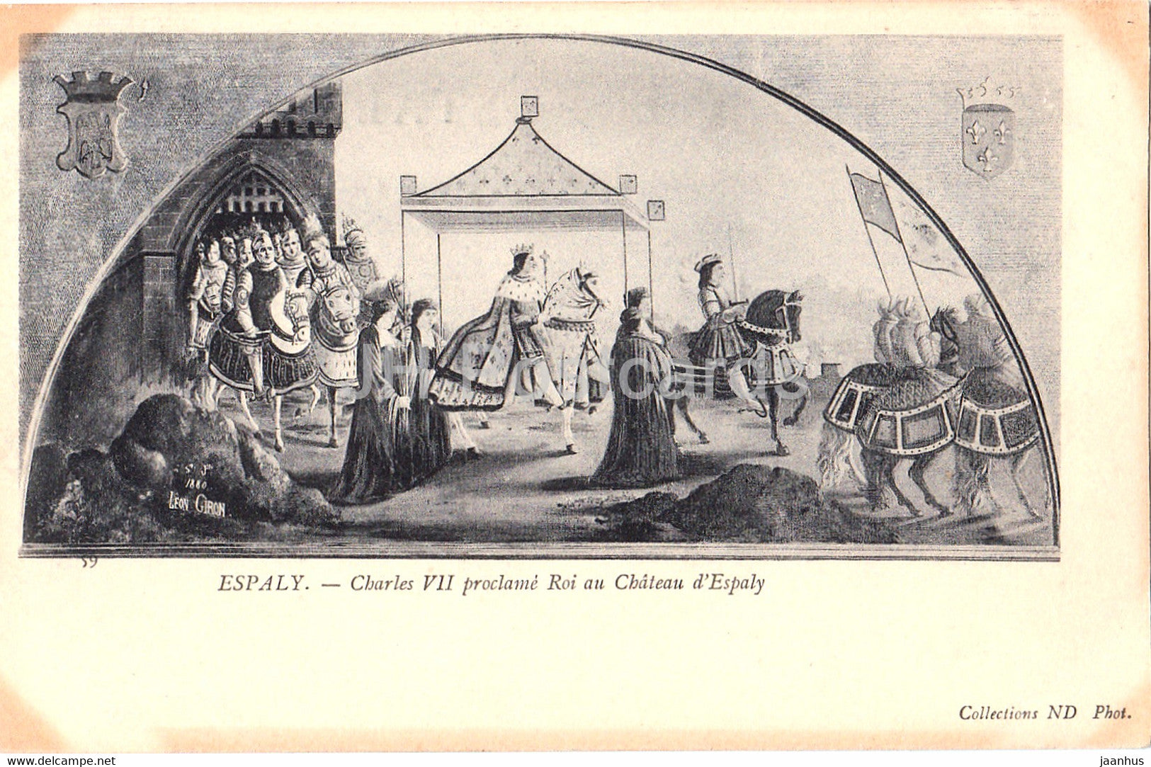 Espaly - Charles VII proclame Roi au Chateau d'Espaly - 59 - painting - old postcard - France - unused - JH Postcards