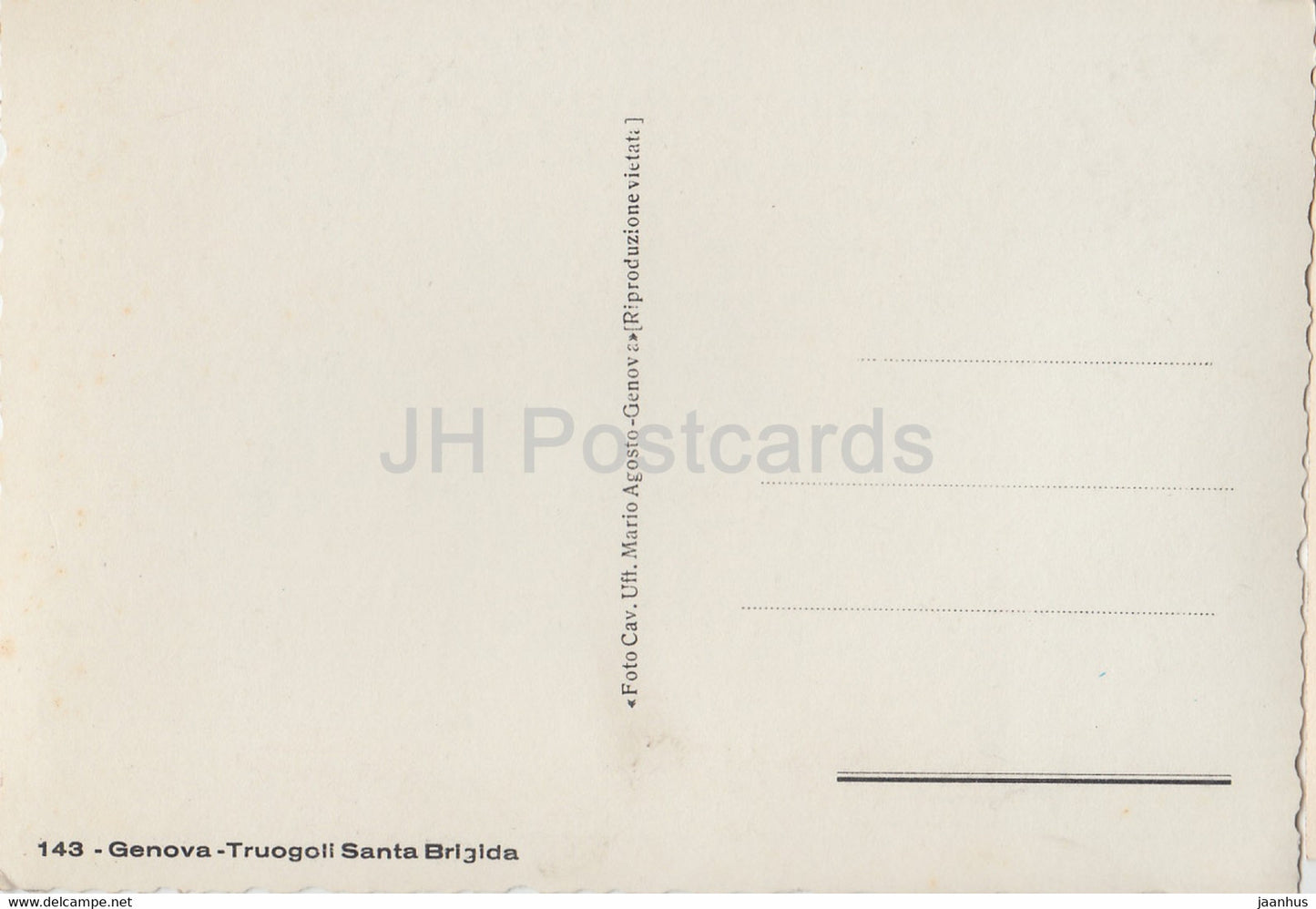 Genova - Genoa - Truogoli Santa Brigida - 143 - old postcard - Italy - unused