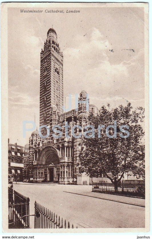 London - Westminster Cathedral - old postcard - 1926 - England - United Kingdom - used - JH Postcards
