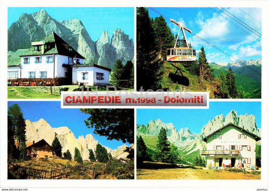 Ciampedie - Dolomiti - Gruppo del Catinaccio - Rosengartengruppe - cable car - Italy - unused - JH Postcards
