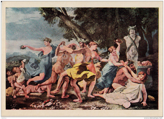 Painting by Nicolas Poussin - Bacchanalia - French art - 1968 - Russia USSR - unused - JH Postcards