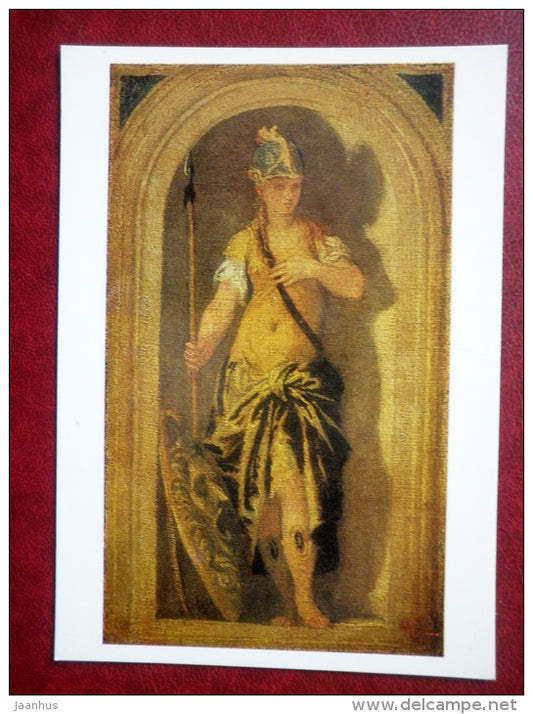 painting by Veronese , Minerva - italian art - unused - JH Postcards