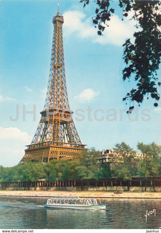 Paris - La Tour Eiffel - tower - passenger boat - 75 - France - unused - JH Postcards