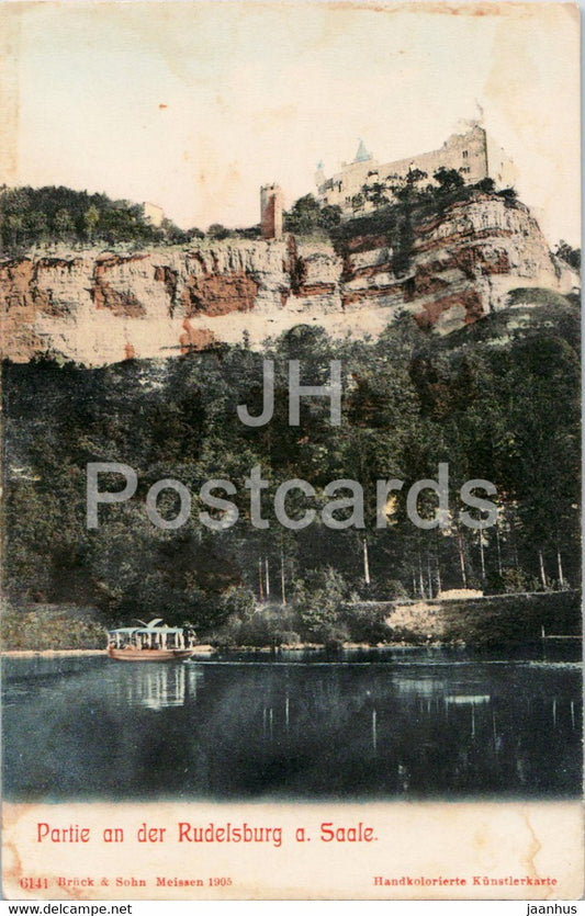 Partie an der Rudelsburg a Saale - old postcard - Germany - unused - JH Postcards