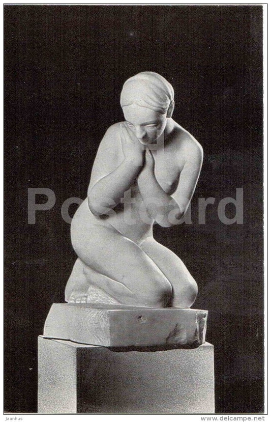 sculpture by Jaan Koort - Kneeling Woman , 1923 - estonian art - unused - JH Postcards